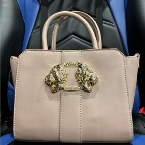 Plein Sport Beige Handbag with Gold Accents